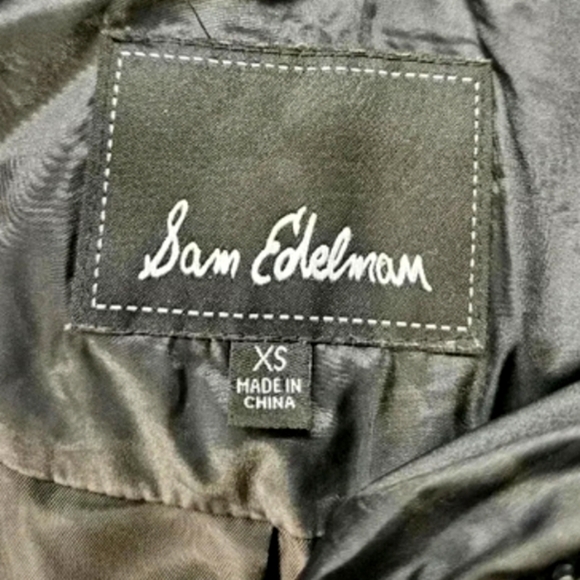 Sam Edelman Walker Hooded Black Long Quilted Puffer Coat Removable Hood - Picture 5 of 13